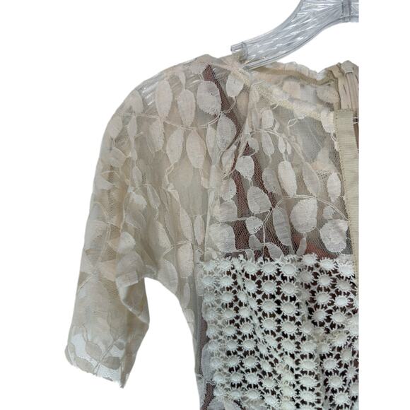 Beguile by Byron Lars White Giupure Lace Cocktail Carissima Sheath Dress Size 2 - Picture 6 of 14